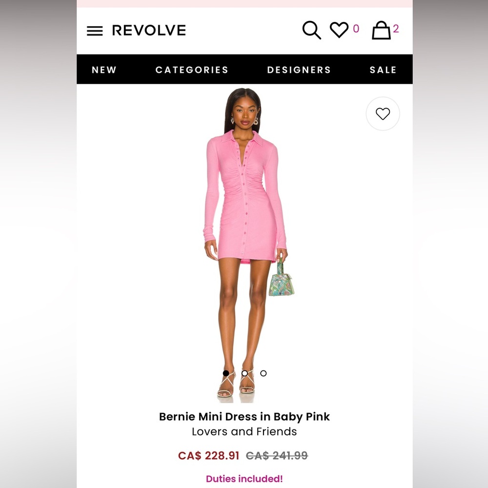 NWT Lovers and Friends Bernie Dress Bubblegum Pink Medium Revolve Clothing